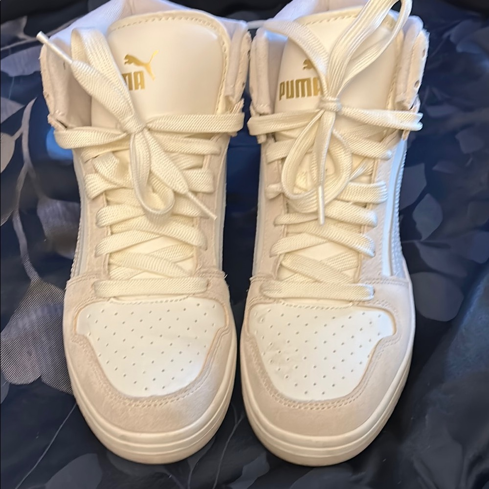 Puma Off-White High-Top Sneakers
